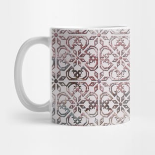 Vintage Mediterranean tiles pattern pink and grey Mug